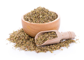 Dried Oregano on white background