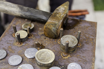 Hammer minting coins