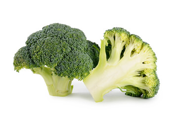 Wall Mural - Fresh broccoli isolated on white background