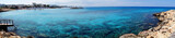 Fototapeta Do akwarium - panorama beach coast landscape mediterranean sea Cyprus island