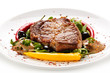 © Jacek Chabraszewski - Grilled steak with vegetables on white background