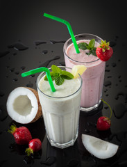 Poster - Milk shakes with fruit