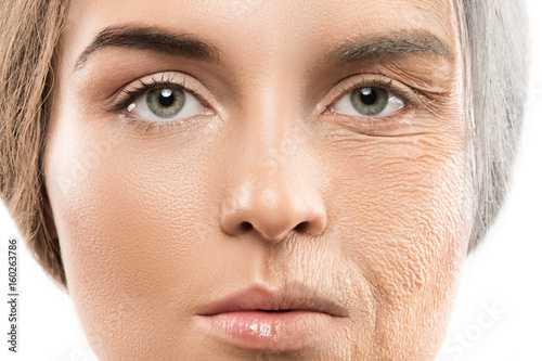 Fotografía Aging concept. Young and old comparision.