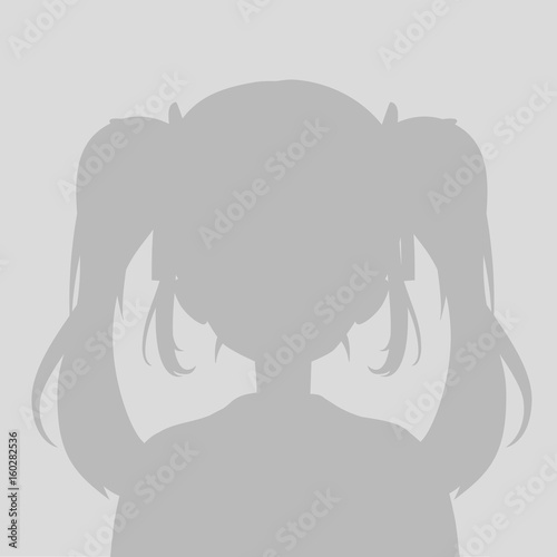 default avatar anime girl profile icon grey photo manga
