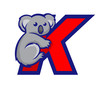 Modern Koala K Letter Alphabet Sports Logo