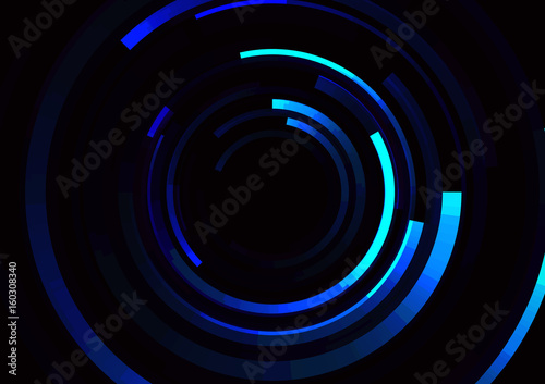 Zdjęcie XXL okrąg spirali linii technologii abstrakcyjne tło, cyfrowy okrągły szablon nakładania, ilustracji wektorowych