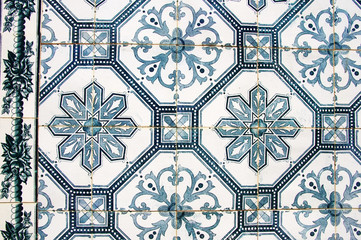  close-up of some typical portuguese tiles
