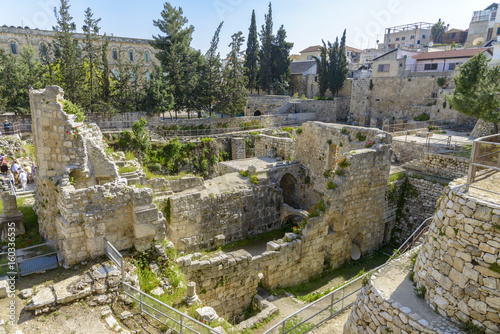 Excavated Ruins of the Pool of Bethesda and Church Poster