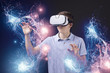 Boy having a virtual reality experience