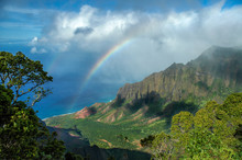 Rainbow At Kalalau Valley