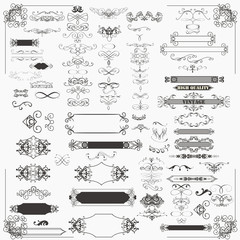 Wall Mural - huge set of vector decorative frame and flourishes for design