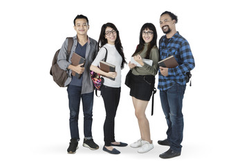 Canvas Print - Diversity students standing in the studio