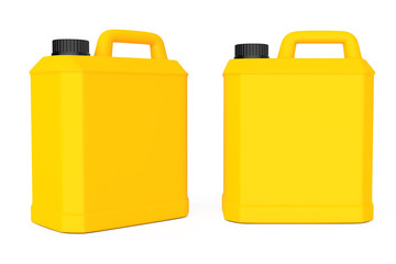 Aufkleber - Yellow Plastic Blank Container. 3d Rendering