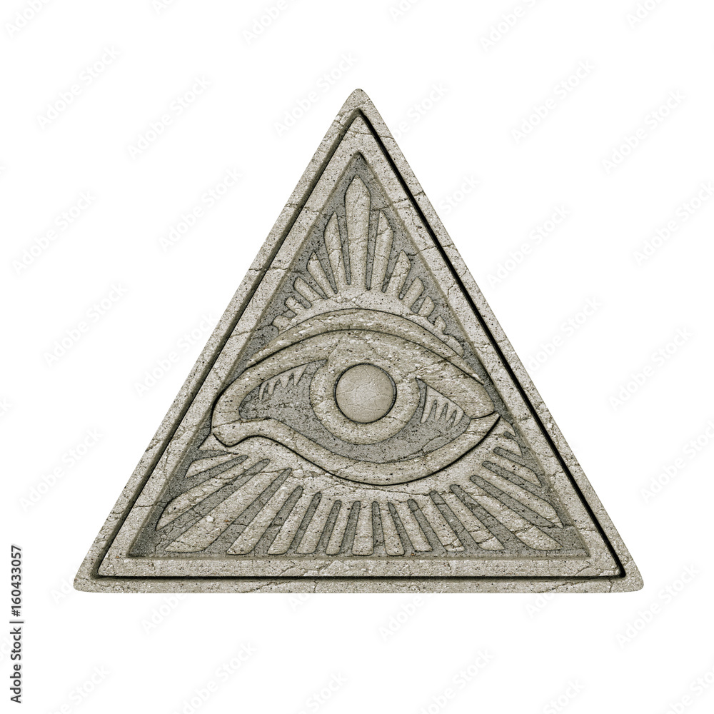 Masonic Symbol Concept All Seeing Eye Inside Pyramid Triangle As