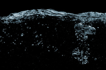 Water surface on a black