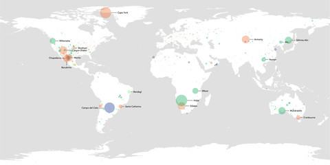 Naklejka na meble Flat world infographic template with colorful dotted circles vector illustration