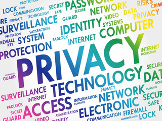 Poster - PRIVACY word cloud collage, business concept background