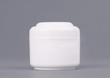 White cosmetic cream container. Mock up bottle. Gel, powder, balsam, without design label. Containers for bulk mixtures