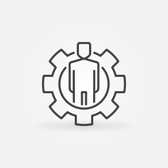 Poster - Man in gear outline icon