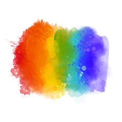 Rainbow paint texture, gay pride symbol. Hand painted strokes isolated on white background. Vector 6 colors spectrum.