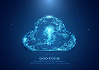 Wall Mural - Abstract cloud form of a starry sky technology internet, data, connection concept background. wireframe concept design