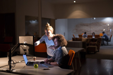 young designers in the night office