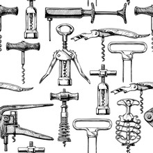 Seamless Pattern With Different Corkscrews