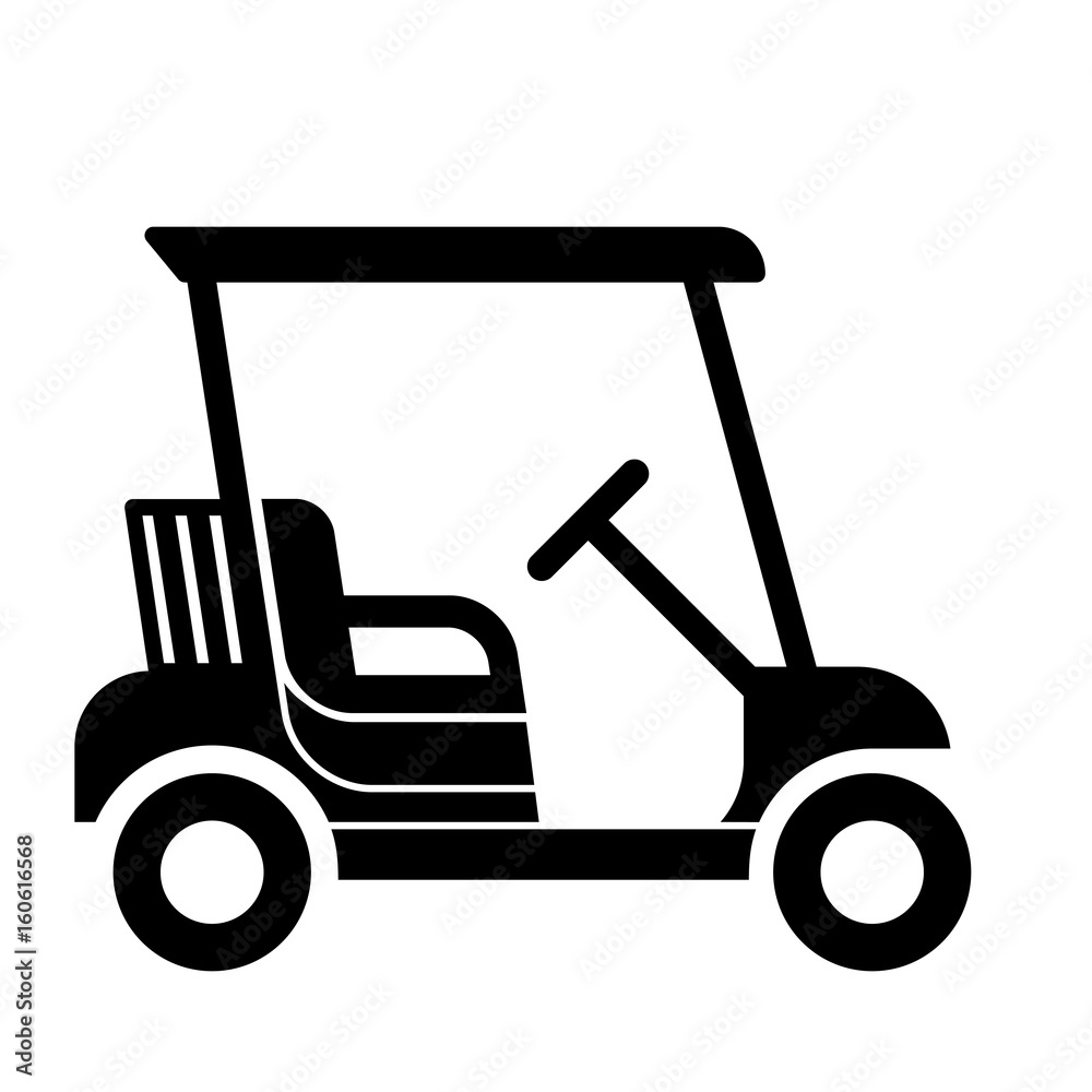 Nice golf cart icon Flat vector design isolated on white background ...