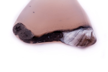 Macro mineral stone Agate on white background