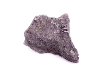 Macro mineral stone Chalcopyrite on white background