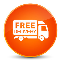 Wall Mural - Free delivery truck icon elegant orange round button