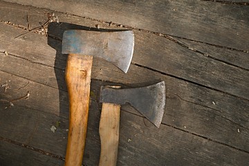 Two Axes on the ground