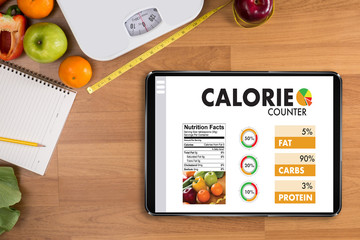 calorie counting counter application medical eating healthy diet concept