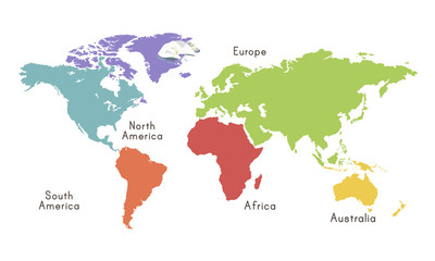 world continent map location graphic illustration