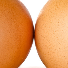 Two brown eggs, close-up