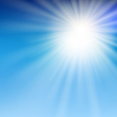 Wall Mural - summer sun light in the blue sky. vector