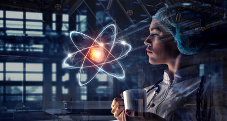 Wall Mural - innovative technologies in science and medicine. mixed media