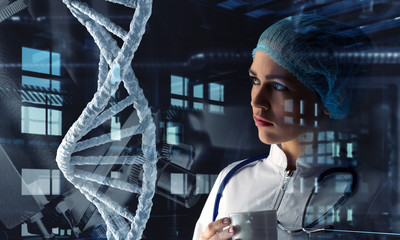 Wall Mural - innovative technologies in science and medicine. mixed media