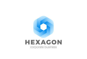 Poster - hexagon corporate logo infinity vector. finance technology icon