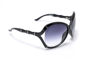 women's sunglasses with purple glass isolated on white