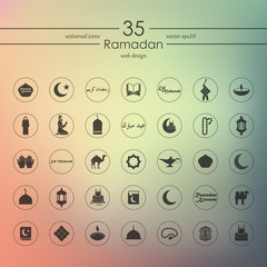 Canvas Print - Set of ramadan icons