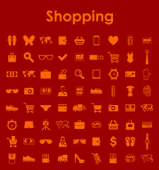 Poster - Set of shopping simple icons