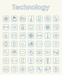 Canvas Print - Set of technology simple icons