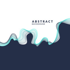 Poster - Vector abstract background with a colored dynamic waves, line and particles. Illustration in minimalistic style
