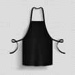 Black kitchen apron. Chef uniform for cooking vector template