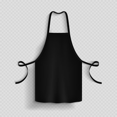 Wall Mural - Black kitchen apron. Chef uniform for cooking vector template