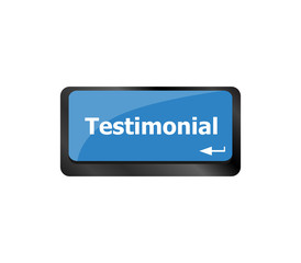 Poster - Testimonial word, button on computer keyboard key