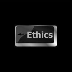 Poster - ethics concept on the modern computer keyboard key