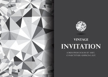 Diamond Invitation Card Luxury Background Vector