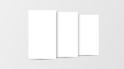 3D Mockup mobile app interface. Blank app screen. Horizontal 9:16 aspect ratio in white color tone created by vector easy to use for user interface and user experience design.